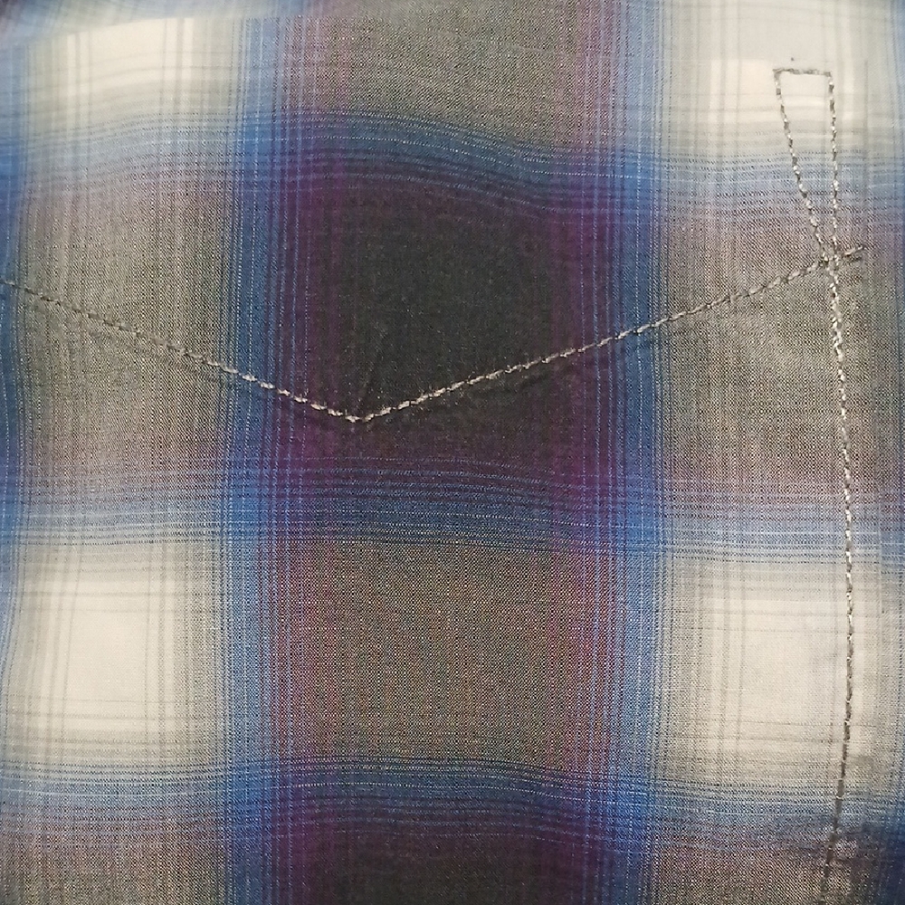 Tommy Bahama Blue and White Plaid Shirt - Picture 3 of 3